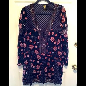 Anna Sui Boho floral print dress L